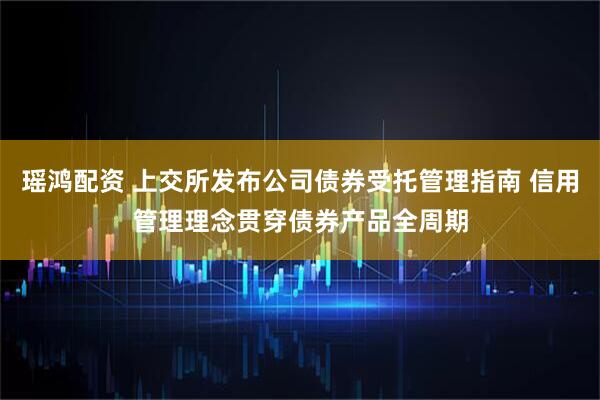 瑶鸿配资 上交所发布公司债券受托管理指南 信用管理理念贯穿债券产品全周期